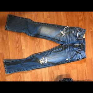 Slightly distressed denim